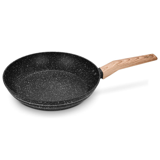 Auroware Non Stick Frying pan Induction Bottom Three Layer Coating PFOA Free Forged Aluminium Construction Extra Durable Marble Coating