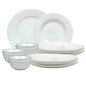 Melrich 12 Pcs Oplaware Dinner Set 4 Dinner Plate 4 Dessert Plate 4 Bowl Dishwasher Microwave Safe Heat Scratch Resistance Easy to Clean BPA Free