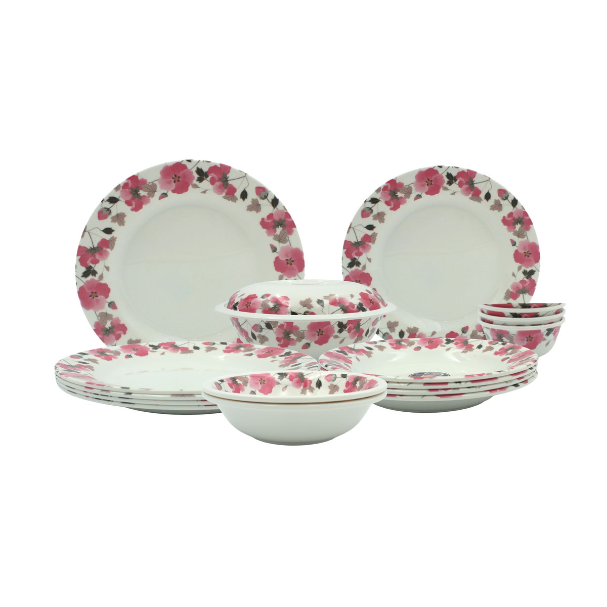 Melrich Melamine Dinnerware Set Dinner set Durable and Long Lasting Dishwasher safe, Light Weight, Dinner Plates Bowls - Rose