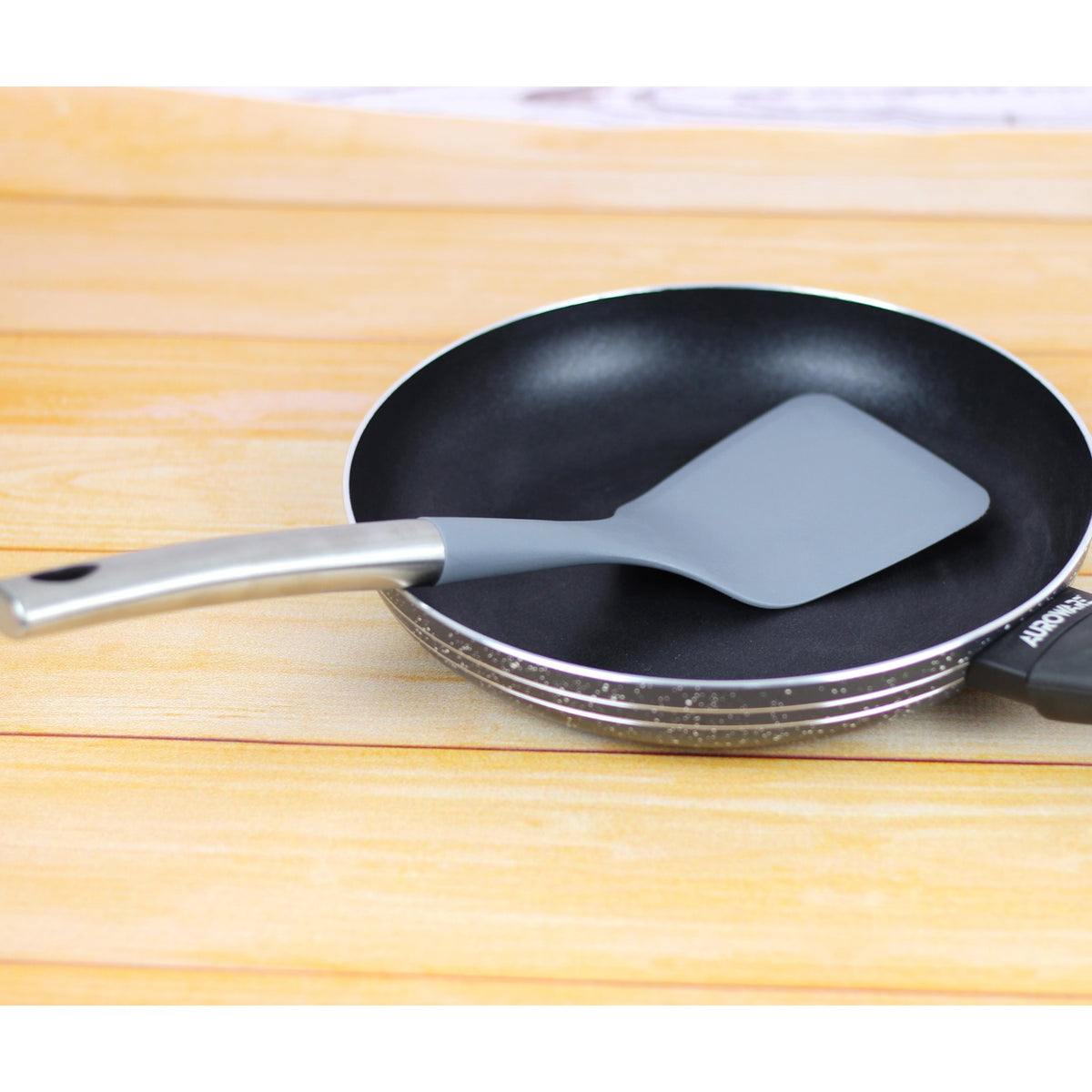 Auroware Kitchen Utensil Heat Resistant Slotted spoon, Sloted Turner, Solid Spoon, Solid Turner, Egg whisk. Soup Ladle Non stick and Non toxic