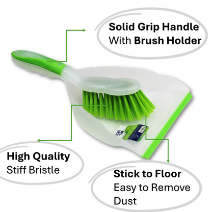 Clean & Care Cleaning Set Toilet Brush, Scrubbing Brush, Dish Brush and Wiper Squeezee Bathroom Floor Cleaning