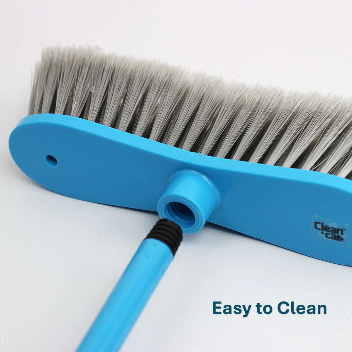 Clean &amp; Care Cleaning Set Combo Indoor Broom Spinning Mop with Iron Stick Long Handle Styiff Bristles Office Home Kitchen (Assorted)