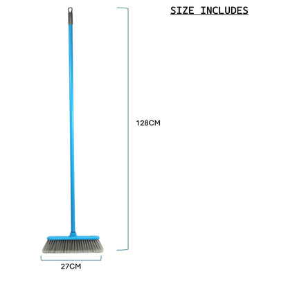 Clean & Care Indoor Broom with Iron Stick Durable Stiff Bristle Best to Clean for Home Kitchen Office (Assorted)