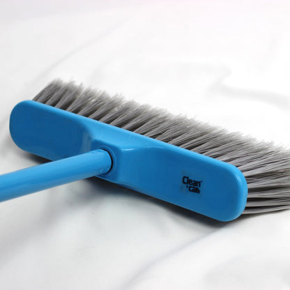 Clean & Care Indoor Broom with Iron Stick Durable Stiff Bristle Best to Clean for Home Kitchen Office (Assorted)