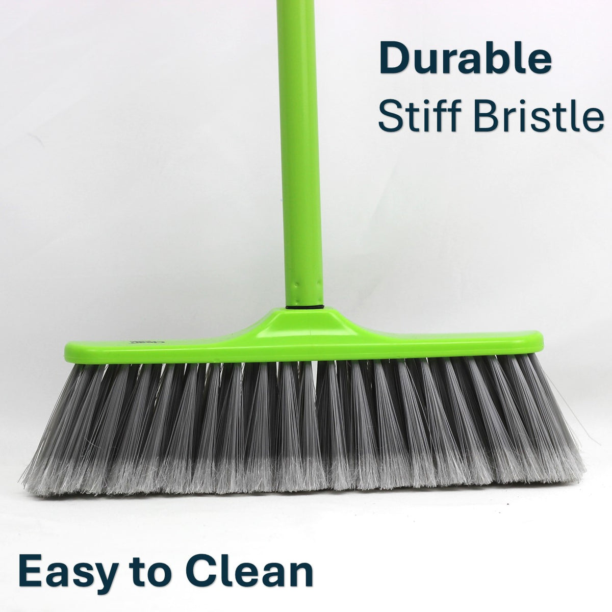 Clean &amp; Care Cleaning Set Combo Indoor Broom Spinning Mop with Iron Stick Long Handle Styiff Bristles Office Home Kitchen (Assorted)