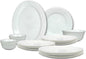 Melrich 26 Pcs Opal ware Dinner set 6 Dinner plate 6 Dessert Plate 6 Soup Plate 6 Bowl 1 Oval Plate 1 Serving Bowl Dishwasher Microwave Safe