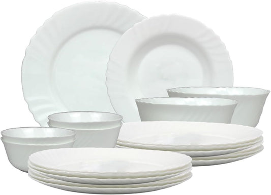 Melrich 20 Pcs Dinner set 6 Dinner Plate 6 Dessert Plate 6 Bowl 2 Serving Bowl Dishwasher Microwave Safe Scratch Heat Resistance Easy to Clean