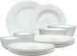 Melrich 20 Pcs Dinner set 6 Dinner Plate 6 Dessert Plate 6 Bowl 2 Serving Bowl Dishwasher Microwave Safe Scratch Heat Resistance Easy to Clean