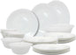 Melrich 38 Piece Opalware Dinner Set 8 Dinner Plate, 8 Dessert Plate, 8 Soup Plate, 8 Bowl, 2 Serving Plate, 2 Serving Bowl, 2 Medium Bowl Microwave Safe Scratch Resistance