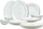 Melrich 27 Pcs Opal ware Dinner Set 6 Dinner plate, 6 Dessert plate, 6 Soup plate, 6 Bowl, 1 Medium & 1 Large Bowl 1 Serving Plate Dishwasher safe Microwave safe Scratch Resistance
