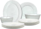 Melrich 10 Piece Opalware Dinner Set 3 Dinner Plate 3 Dessert Plate 2 Bowl 1 Serving Bowl 1 Serving Plate Dishwasher Microwave Safe Scratch Heat Resistance