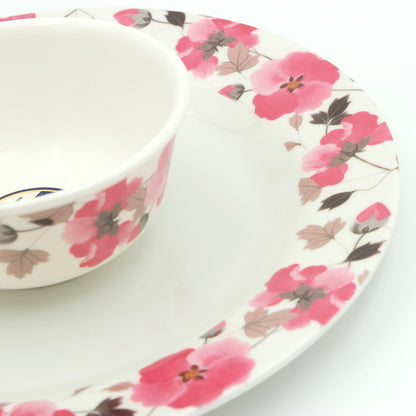 Melrich Melamine Dinnerware Set Dinner set Durable and Long Lasting Dishwasher safe, Light Weight, Dinner Plates Bowls - Rose