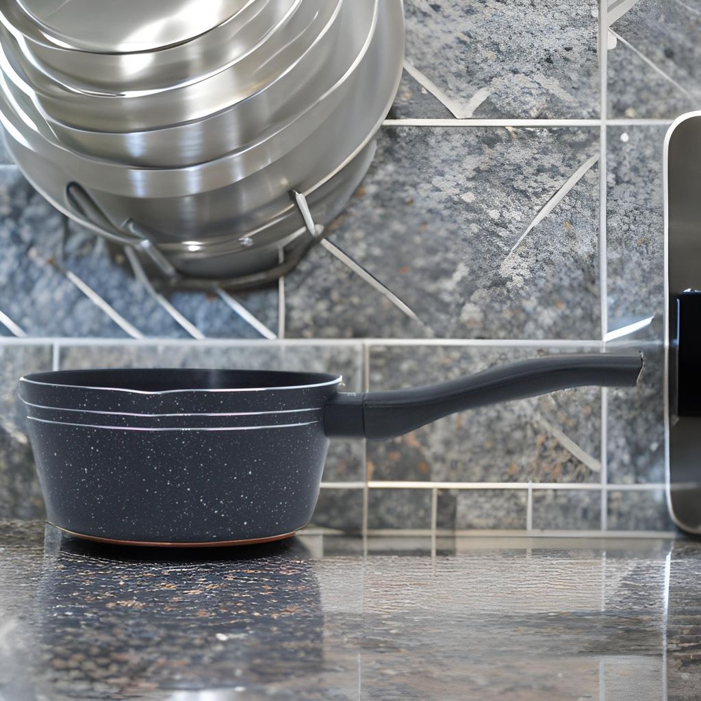 Auroware Non Stick 18 cm Milk Pan Tawa Black, Aluminum, Three Layer Coating, Strong and Durable Ideal for Milk, Tea, Coffee,