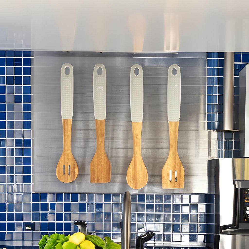 Auroware Kitchen Utensil Heat Resistant Slotted spoon, Sloted Turner, Solid Spoon, Solid Turner, Egg whisk. Soup Ladle Non stick and Non toxic