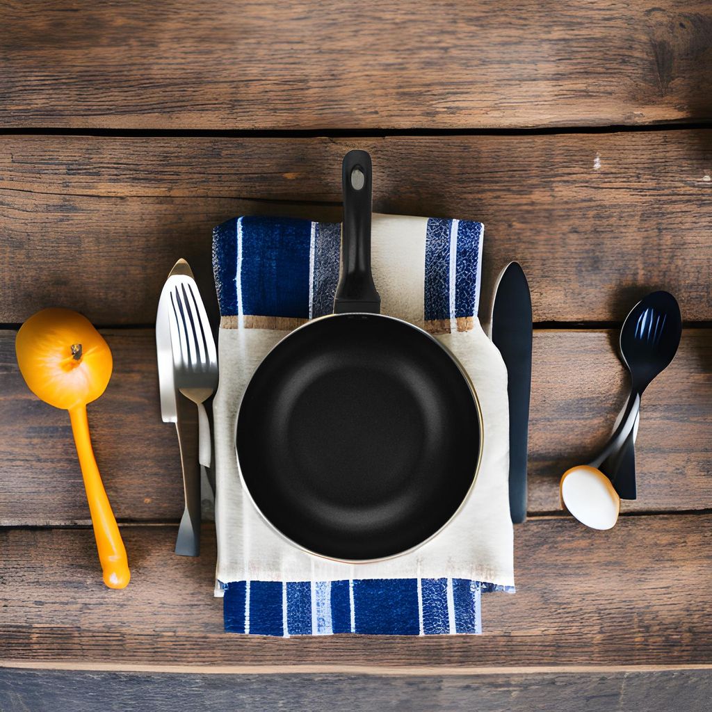 Auroware Non-Stick Aluminium Wok Pan with Lid Black Aluminium Marble Coting Side Three layer Non stick coating Strong Handle