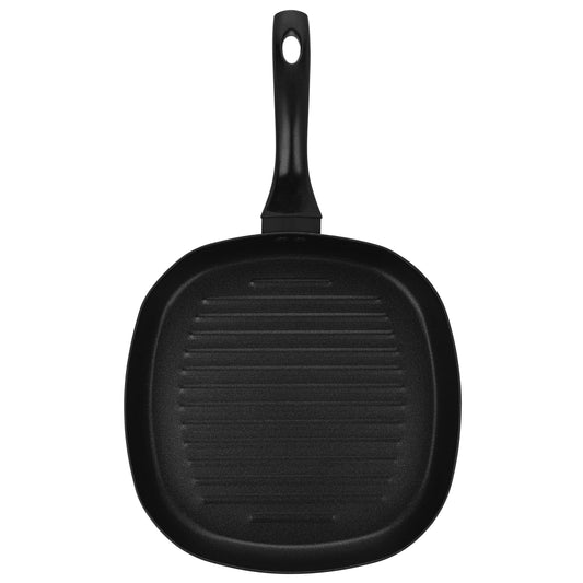 Auroware Long lasting Non-Stick 28 Cm Square Grill Pan Black Aluminum Durable Marble Coating Strong Handle