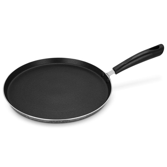 Auroware Non Stick Tawa Pan Black, Aluminum, Induction Bottom 3 Layer coating, Long lasting Ideal for Dosa/Roti/Chapati Solid Handle