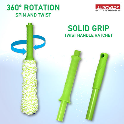 Clean & Care Microfiber Twist Rotating Floor Cleaner Mop, Microfiber Twist Tornado Mop With Wringer Self-Wringing